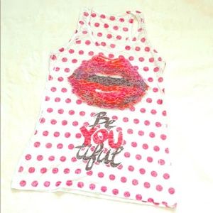 Lips Burnout Tee Sleeveless Sheer Tank Top